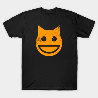 Smiling Grunge Cat Emoji T-Shirt
